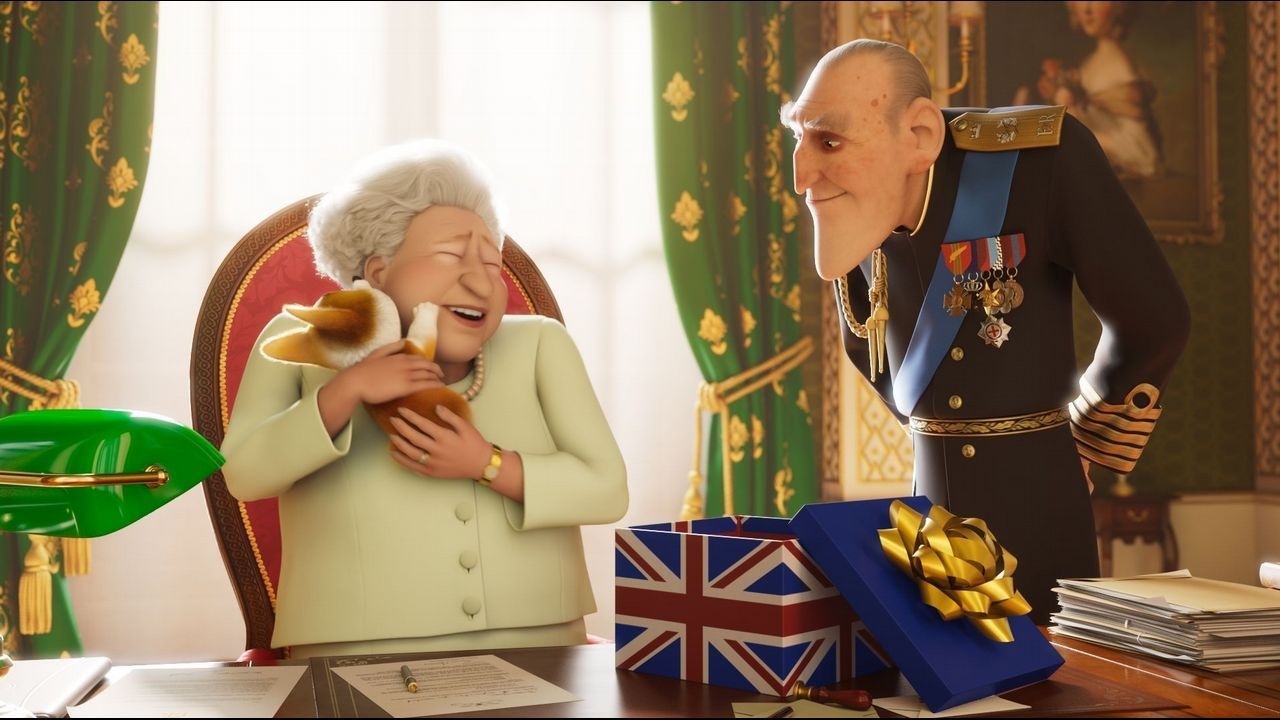 La Reina Isabel Ii Y Los Corgi Se Convierten En Dibujos Animados