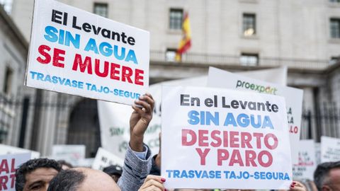 Imagen de archivo de la manifestación celebrada hace unos días en defensa del trasvase Tajo-Segura