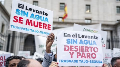 Imagen de archivo de la manifestacin celebrada hace unos das en defensa del trasvase Tajo-Segura