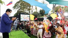 Nicolás Maduro, en un acto con artistas en Caracas