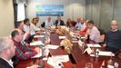 Dirigentes de organizaciones pesqueras y de cofradías se reúnen cada mayo en Burela en el encuentro empresarial organizador por Expomar, en una imagen del celebrado en 2018