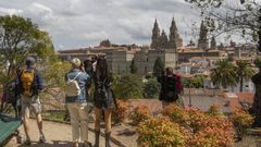 Turistas en Santiago