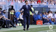 Cuco Ziganda, durante el M�laga - Real Oviedo en La Rosaleda