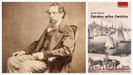 El escritor Charles Dickens, retratado en torno al año 1860. A la derecha, portada del libro de viajes editado por Guillermo Escolar