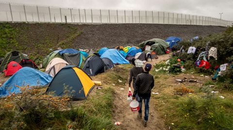 Campamento en Calais, conocido con el nombre de Jungla Nueva