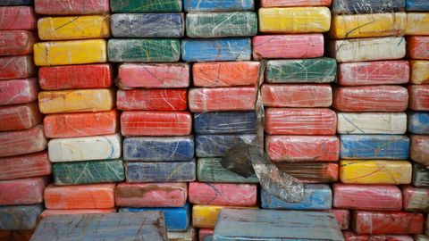 Paquetes de cocana confiscados en Alemania, en una imagen de archivo