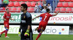 Manu del Moral celebra un gol ante el Zaragoza
