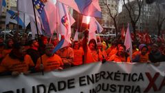 Manifestacin de los trabajadores de Alcoa en Madrid