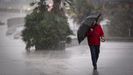 Lluvia de paraguas en A Coruña