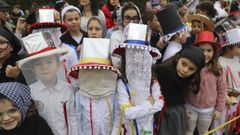 Los troteiros de Bande participan en el carnaval de los colegios de Lamas de Abade