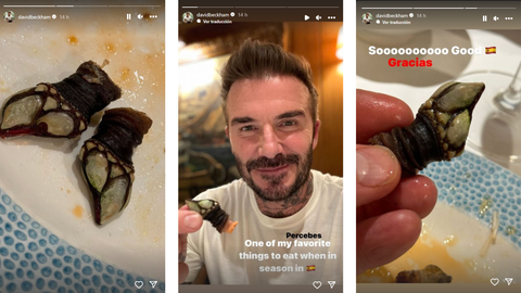 Capturas de pantalla de las historias de Instagram de David Beckham