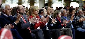 El PSOE celebr ayer su principal acto electoral a las europeas y quiso acallar las divisiones internas.