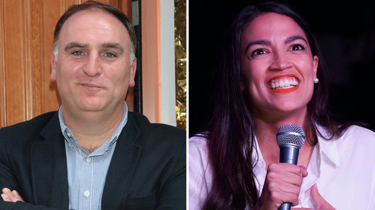 José Andrés y Alexandria Ocasio-Cortez