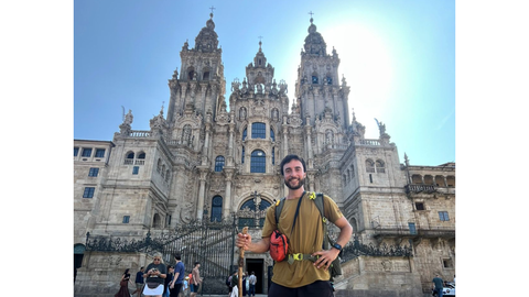 Martn Catalano en su llegada a Santiago de Compostela
