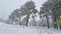 Cae una intensa nevada sobre la estación de montaña de Manzaneda