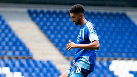 Chris Ramos, entrenando en el Carlos Tartiere
