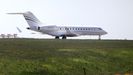 El jet privado en el que Juan Carlos I ha viajado este mircoles de Londres al aeropuerto de Vigo
