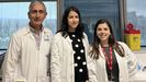 De izquierda a derecha, los doctores Elías Delgado, Jessica Ares y Carmen Lambert, todos ellos investigadores de la Universidad de Oviedo