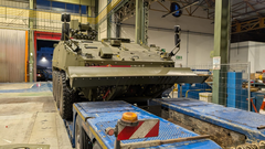 Un 8x8 Drag�n en la versi�n de zapadores en la f�brica de General Dynamics European Land Systems (GDELS) en Trubia (Oviedo)