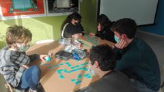 Imagen de los alumnos de Castrelo de Mio trabajando en el proyecto de la anterior edicin del concurso