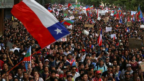 La manifestacin contra la desigualdad social transcurri de forma pacfica en Santiago de Chile