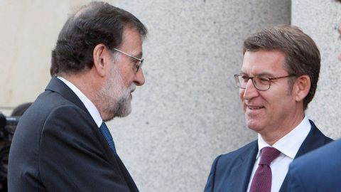 Una de las ltimas imgenes de Feijoo junto a Rajoy, el pasado 21 de mayo.