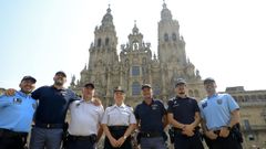 Presentacin de los policas extranjeros que patrullarn en Santiago durante el Apstol
