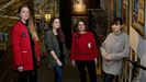 Anxela Baltar, Julia Huertas, Carlota Ojea y Cristina Toba, en el acceso de la sala BB Bar.
