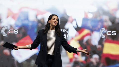 Arrimadas durante el cierre de campaa del 28M