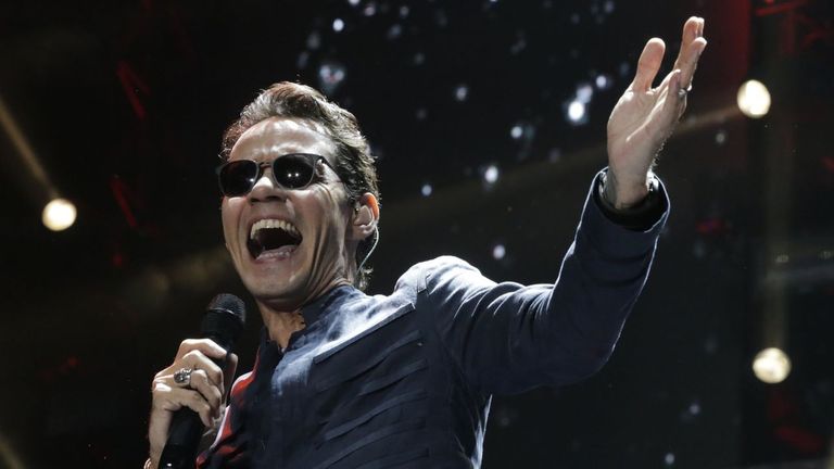 Marc Anthony, durante su concierto en el Coliseum del 2016