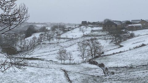 Prados nevados en A Pobra de Trives en diciembre del 2020