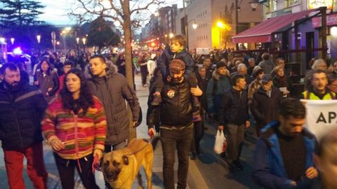 Manifestantes, en la avenida de la Argentina
