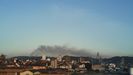 Nube de partículas contaminantes en Gijón