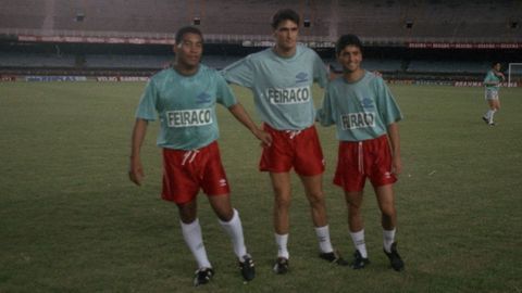 Mauro Silva y Bebeto, en una imagen de 1993 junto a Aldana