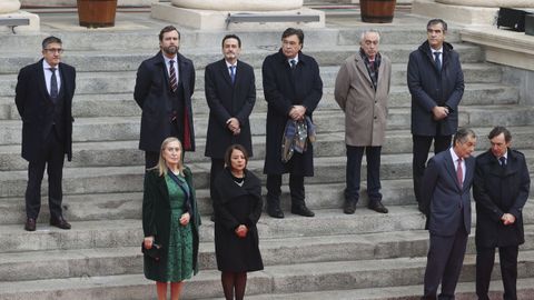 La vicepresidenta del Congreso, Ana Pastor junto a los portavoces del Congreso del PSOE, Vox, Ciudadanos o Teruel Existe