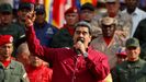 Nicolás Maduro, durante la celebración del 21.º aniversario del regreso de Hugo Chávez al poder tras su fallido golpe de Estado