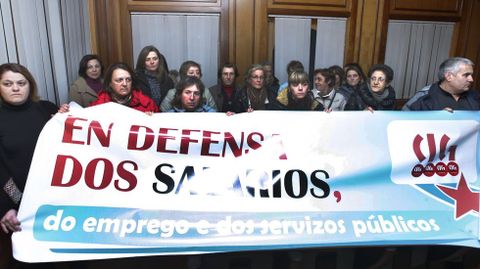 Protesta en el pleno en el anterior intento de adjudicación del servicio