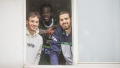 Bruno, Mamadou y Jovan, jugadores del Calvo Basket Xiria