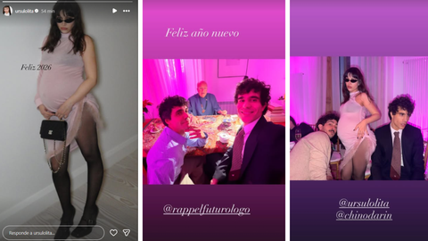 Algunas de las fotos de Javier Calvo y �rsula Corber� compartieron de la fiesta. En medio, la expareja posa junto a Rappel