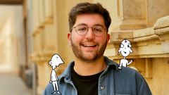 Pablo R. Coca, psiclogo, posando con Occi y Morons.