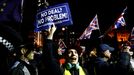 Protesta de partidarios del brexit en el exterior del Parlamento britnico
