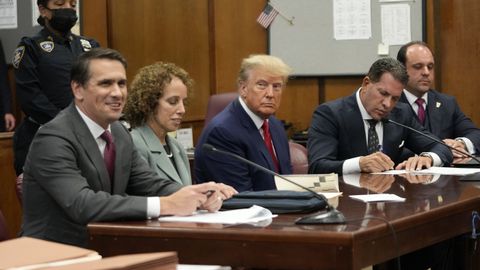 Former President Donald Trump appeared in court on Tuesday for his arraignment.