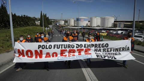 Manifestación este viernes en A Coruña contra el ERTE en la refinería