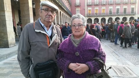 Agustina Rodrguez y Jos Prieto en la concentracin contra la sentencia de La Manada en Oviedo