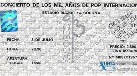 ENTRADA PARA UNA DE LAS JORNADAS DEL CONCIERTO DE LOS MIL AÑOS