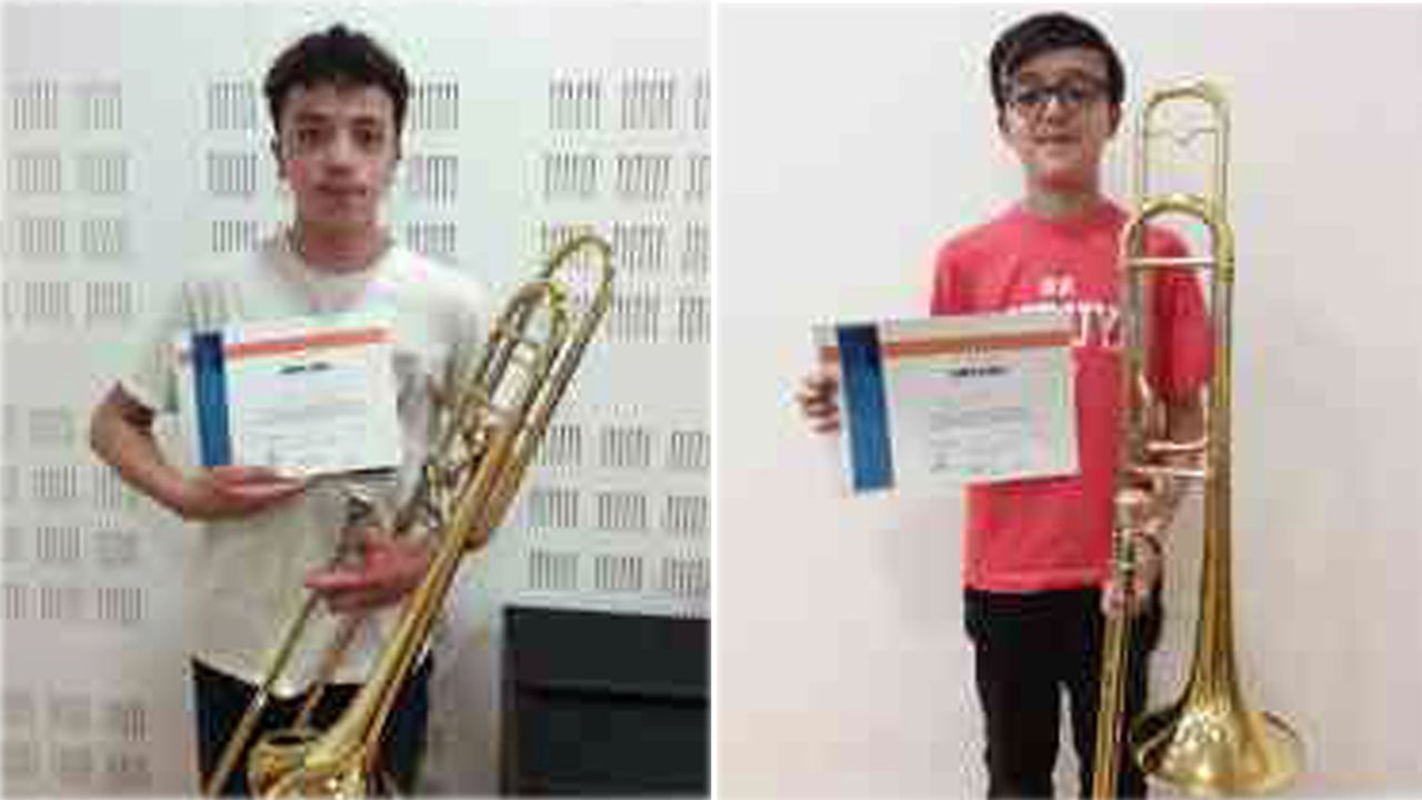Simón Porto y Héctor González, dos jóvenes vigueses estrellas del trombón, premiados en Asturias