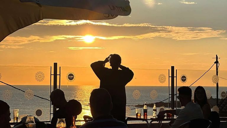 Puesta de sol en La Tita Rivera, en A Coruña