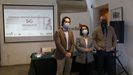 Los responsables de Gradiant junto a la directora de la Axencia Galega de Innovación en el acto de presentación del centro