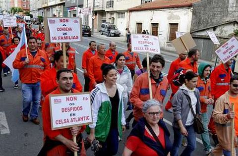 En la imagen una marcha de trabajadores y familiares de la planta larachesa celebrada el 30 de junio. 