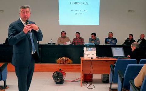 Jos Manuel Rodrguez, ayer durante la asamblea de socios de la cooperativa Lemos. 